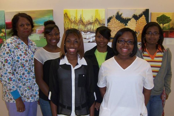 Demopolis High School and Bryan W. Whitfield Memorial Hospital are working together to provide a Certified Nursing Class for DHS students. Led by Nadine Rogers, RN, far left, the class is comprised of seniors (L-R) Brionna Merriweather, TaLacy Hines, Jamira Washington, Stephannie McCrary-Conner and Kristi Williams.
