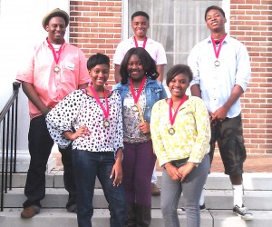 LHS TEAM WHITE overcame an early morning setback to take second place honors at the UWA STEM Crime Scene Investigation Challenge. The members of LHS TEAM WHITE are (front, l-r) Kathelin Bishop, Diamond Miller and Miy-Aeh Spencer; (back, l-r) DeQuinton Bell, Tahj Johnson, and Jeffery Stacy. Kathelin Bishop and Miy-Aeh Spencer were a dynamic duo in the courtroom, double teaming their suspect of choice and proving beyond a reasonable doubt to the judge his guilt, thus accomplishing their desired outcome -- an evidence-based conviction.