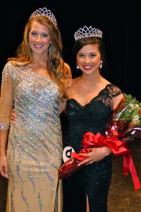 Miss Paragon Erica Quigley crowns 2013 Miss Paragon Paige Ip.