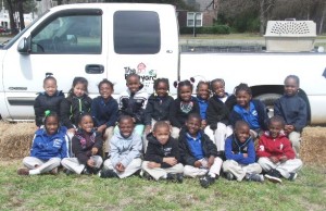 Pictured here "down on the farm" with The Barnyard are Linden Elementary students in Mrs. Martin's and Ms. Williams' Pre-K class (front row, l-r) Shaukala Reese, Parys Wolf, Jeremiah Johnson, Tony Thomas, Cameron McMullen, Maurice Chaney, and Kortavion Richardson; (back row, l-r) KyNiyah Brown, Ruby Munoz, Casey McKinney, Mekil Strong, Jasmine Banks, Tori Bartee, Charmigne Alvis, Destiny Zanders, Kristian Pond and Jakavyon Burden.