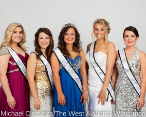 (L-R) Third Alternate Madelyn Couch, First Alternate Alexandra Ann Poole, Miss DHS Victoria Washburn, Second Alternate Victoria Lindsey Webb and Fourth Alternate Katelyn Beshears