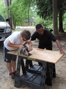 Summer Staff Rondell mentoring youth from College Hill Presbyterian in Ohio