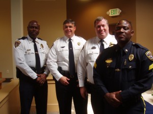 Demopolis Police Chief Tommie Reese, Lieutenant Rex Flowers, Lieutenant Tim Soronen and Sergeant Don Johnson.
