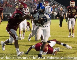 Roderick Davis scores his second touchdown of the night against the Citronelle Wildcats.