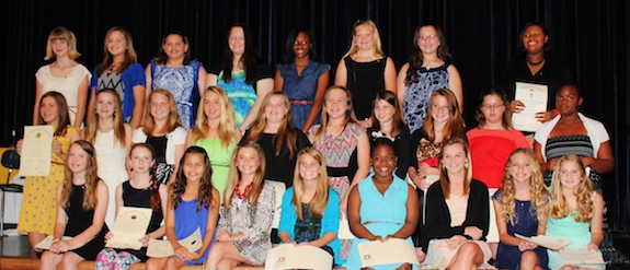 New female inductees to the Demopolis Middle School Junior Beta Club.