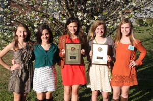 Mary McClain Colgrove, Kathryn McAlpine, Camilla Tutt, Caroline Overmeyer and Sidney Alyn Atkins represented the DMS Junior Beta Club at the State Convention in March.