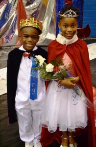 Third through fifth grade Linden Elementary School Homecoming King and Queen Jarvis Packer and Makayla Richardson.