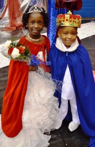 Pre-K Linden Elementary School Homecoming King and Queen Winston Wolf and A'Nyla Glover.