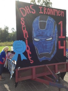 The Seniors won the class category with their Ironman themed float.