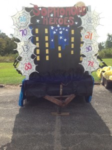 The Sophomore class went with a Spiderman theme for its float.