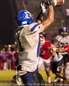 Demetrius Kemp catches a pass from Tyler Oates to complete the two point conversion to give Demopolis the win over Hillcrest.