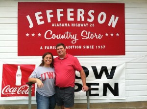 Tony Luker and Betsy Compton at the grand opening of the Jefferson Country Store. 