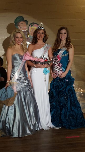 Miss ChiLLy Fest winners and court. Winner Macey Petrey 1st runner up  Mary Howerton 2nd runner up Haley Mitchell