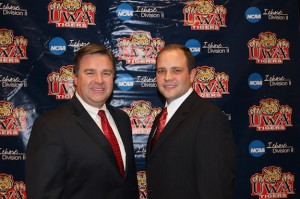 Brett Gilliland (right) and UWA Athletic Director Stan Williamson.