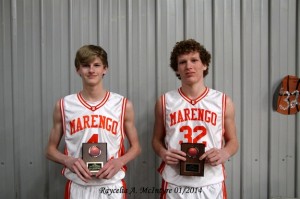 Marengo Academy's Robert Gibbs and Landon Houlditch each earned a spot on the AISA Junior HIgh State  All-Tournament Team.