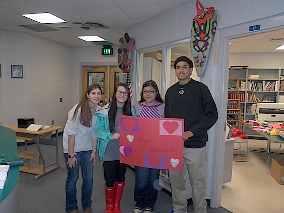 Demopolis High School library students created Valentine’s Day cards.