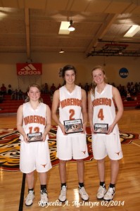Chandler Stenz and Andrea Edmonds earned All-Tournament honors for Marengo Academy while Brooke Smyly (middle) took home the Most Valuable Player award. 