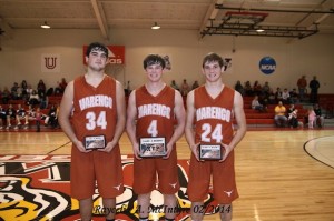 Cason Cook and Shade Pritchett earned All-Tournament honors for Marengo Academy while Hayden Huckabee (middle) took home the Most Valuable Player trophy.