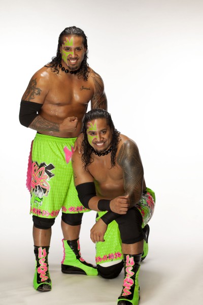 Jey Uso (left) and Jimmy Uso played are the currenty WWE Tag Team Champions and each played linebacker at the University of West Alabama.