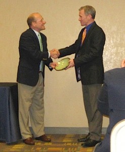 Trey McDonald (right) and Mike Kensler, director of AU's Office of Sustainability