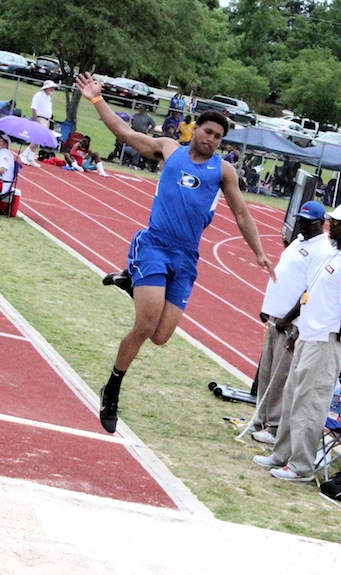 Demopolis High senior Demetrius Kemp took the silver medal in the Class 5A long jump at the state championship track meet over the weekend.