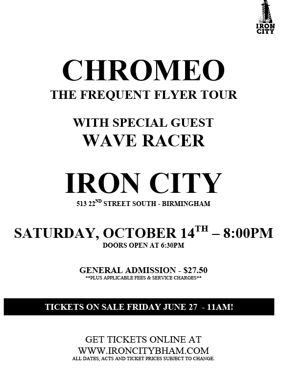 CHROMEO_IRON CITY (10.4.14) PRESS RELEASE