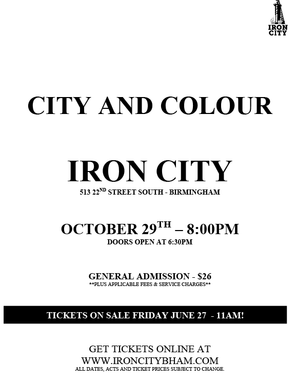CITY AND COLOUR_IRON CITY (10.28.14) PRESS RELEASE