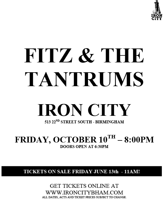 FITZ & THE TANTRUMS_IRON CITY (10.10.14) PRESS RELEASE