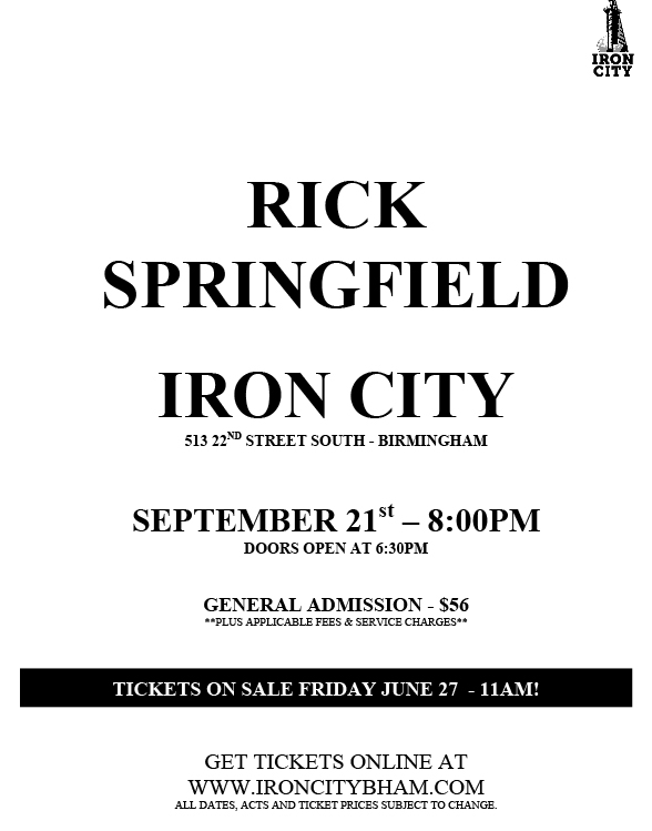 RICK SPRINGFIELD_IRON CITY (9.21.14) PRESS RELEASE