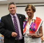 Superintendent Dr. Al Griffin with outgoing BOE member Laura Foster