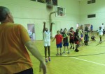 Participants practice at Saturday morning's Upward Basketball clinic