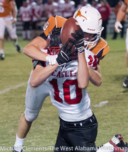 Wallace Tutt brings down a Jackson Academy receiver.