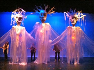 (Photo submitted by Jody Tartt) The unique puppets, made with the assistance of guest artist Garland Farwell, will be a prominent feature of Stories in the Dark.