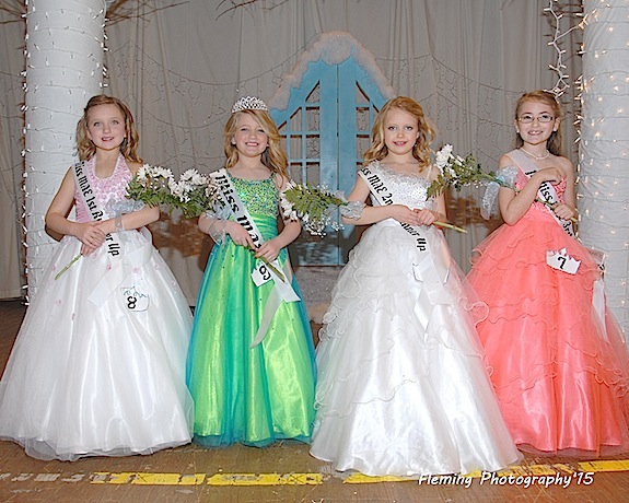 Marengo Academy Junior Miss Marengo Academy Elementary: (left to right) First Place Natalee Grace Newton, Queen McKenzie Leigh Lawrence, Second Place Ansley Claire Parker, Third Place Makayla Leigh Stokes.  