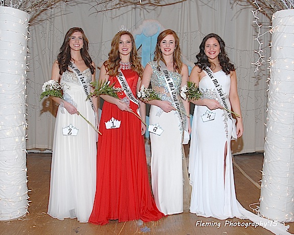 Miss Marengo Academy: (left to right) First Place Mary Jordan Drake, Queen Haley Ryan Mitchell, Second Place Ryan Nicole Hale, Third Kimberly Rose Parker. 