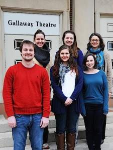 Six University of Alabama actors will be performing scenes from Tennessee Williams plays on Monday. Top row, left to right:  Elizabeth Bernhardt, Andrea Love, Allison Hetzel. Bottom row,  left to right:  Michael Witherell, Julia Martin, Sarah Jean Peters. Photo by David Durham. 