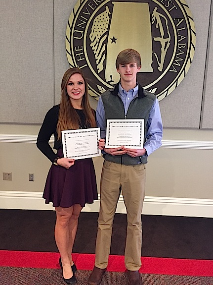 Marengo Academy’s Haley Mitchell and Robert Gibbs were high scorers at the District Math Competition. Haley scored a 38 while Robert scored a 32.