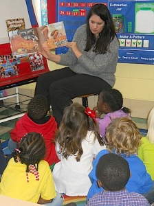 Gabrielle McVay engages her kindergarten class at Westside Elementary School with materials purchased with a Fall 2014 Classroom Grant from the Demopolis City Schools Foundation.