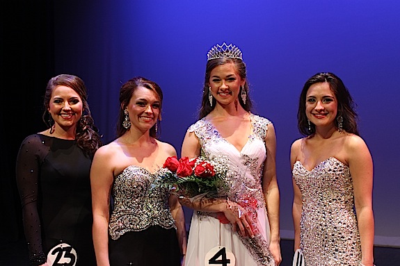 Miss Paragon 2015 Anna Marie Quigley with top three finalists, from left, first alternate, Alana Foster of Brookwood; third alternate, Kelsey White of Toomsuba, Miss.; and second alternate, Victoria Washburn of Demopolis.
