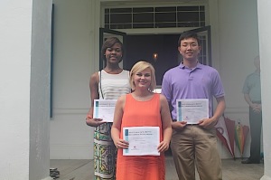 Scholarship students are, from left, Alyssa Nickens, Bailey Petrey and Jeremy Chu. Not shown are Lakendra Bruno, Rachel England and Grey Lewis.