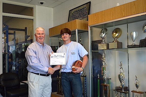 Drew Jones is honored as Player of the Week from the Tigers' win over Thomasville.