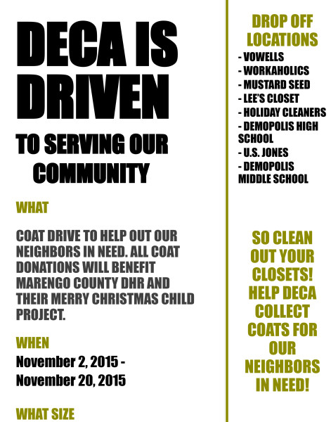 Coat Drive for DECA is Driven