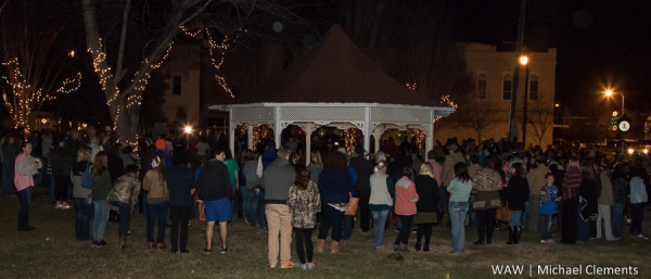 Demopolis, Ala. - 12-8-2015 - Family and friends gather at the downtown Demopolis square at a memorial for Hope Vann.