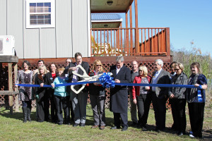 Meaher State Park on the Causeway in Spanish Fort, Ala., recently unveiled two ultra-efficient cabins that have 350 square feet of living space. Alabama State Parks, City of Spanish Fort and Eastern Shore Chamber of Commerce officials attended the ribbon-cutting ceremony. (Photo by David Rainer)
