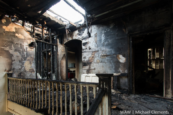Demopolis, Ala. - 1-6-2015 - This is a view of the upstairs foyer from the fire that destroyed part of the Ogden's home on Monday, January 4, 2015.