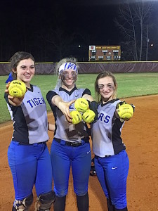 Abbey Latham, Kendall Hannah and Elly Brown combined to his five home runs in the tournament.