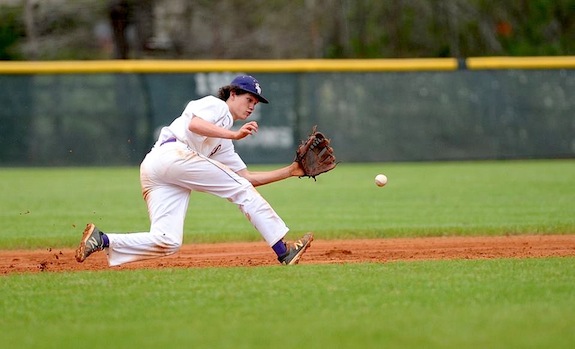 (Photo by Johnny Autery) Sweet Water shortstop Jonah Smith ranges to his left to make a play against Choctaw County during a 10-0 win Friday.