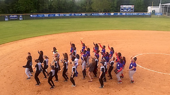 (Photo courtesy Jeff Latham)  Demopolis and Wilcox Central danced together to "Geeked Up" following Thursday's game.