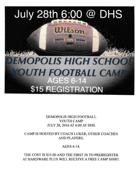 DHS Youth Football Camp 2016