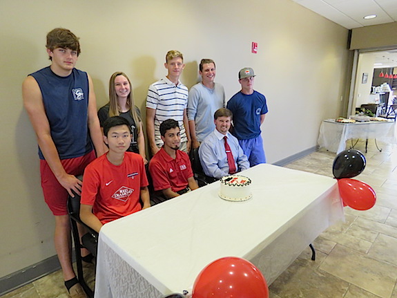 Members of the Demopolis High School soccer program and DCS Superintendent Kyle Kallhoff.